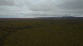 Lava field by drone - dark and moody